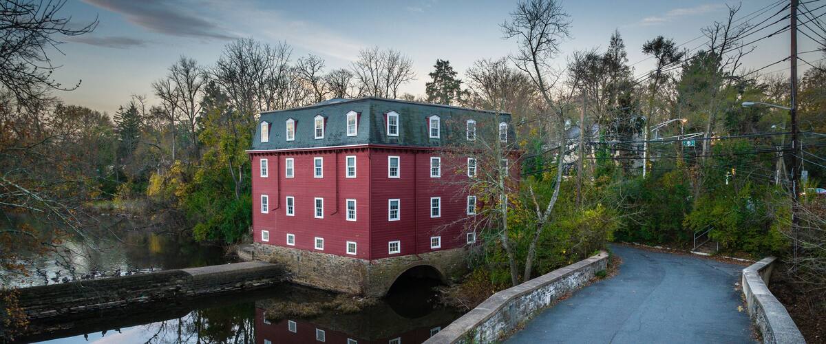 Aerial Drone Sunrise in Kingston Princeton New Jersey