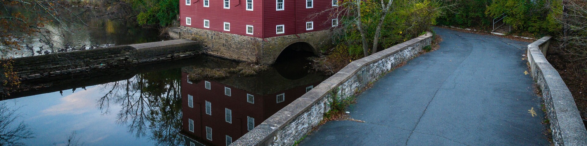 Aerial Drone Sunrise in Kingston Princeton New Jersey