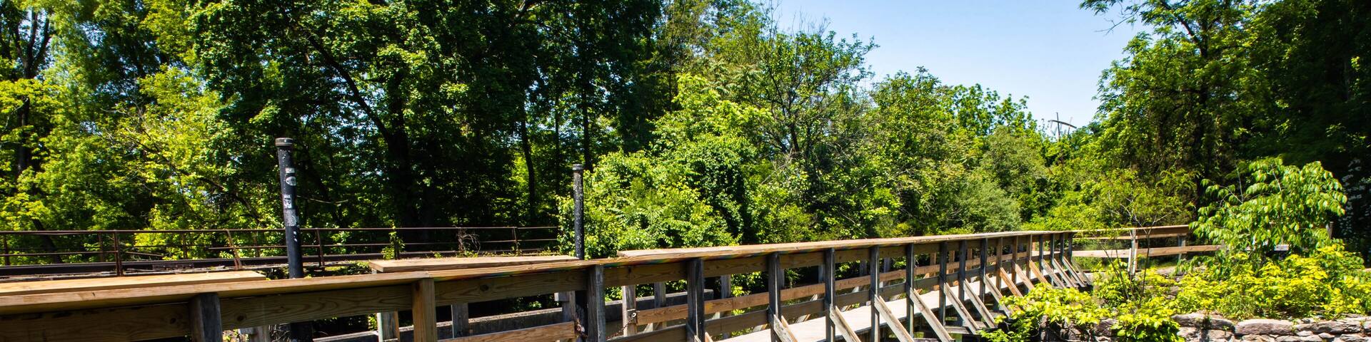 Beautiful Alexauken Creek Aqueduct waterfall at Delaware Canal trail