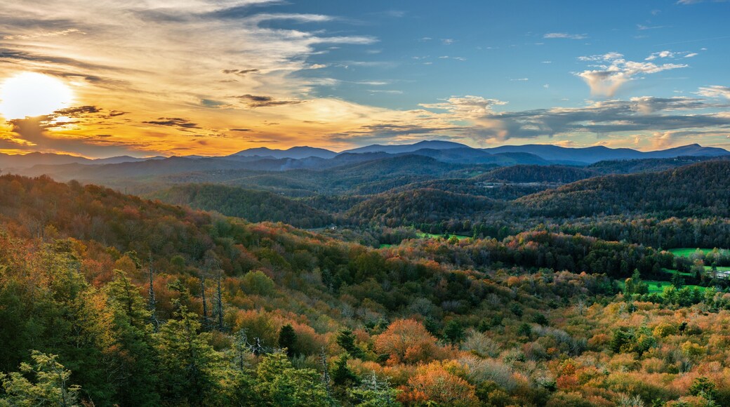 Autumn Sunset at Flat Rock on the Blue Ridge Parkway - North Carolina