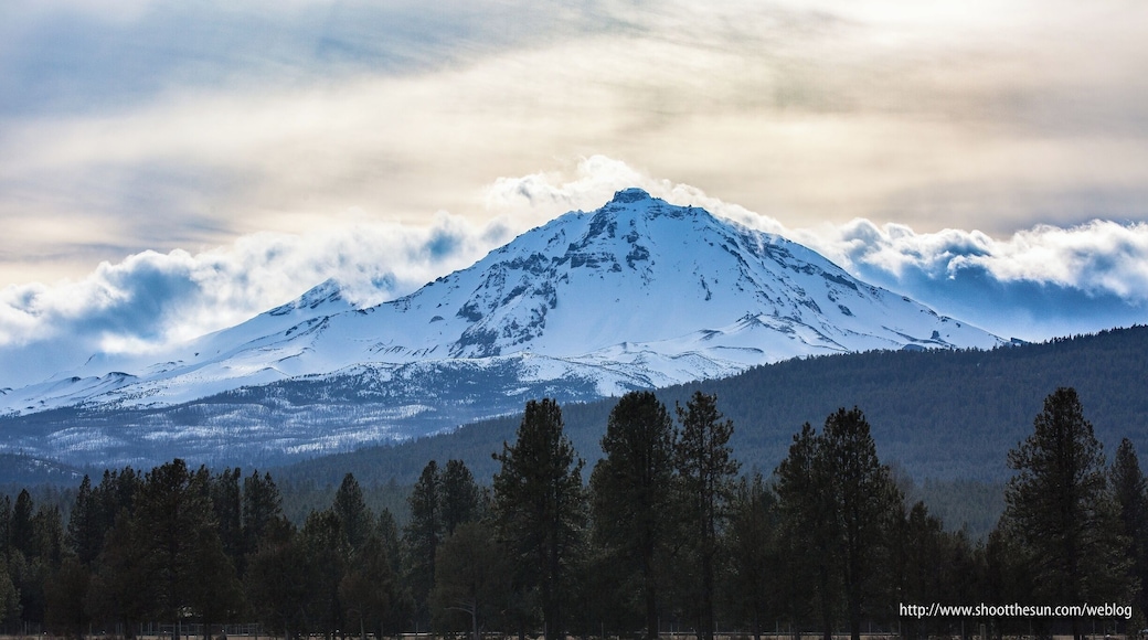 The North Sister, with the peak of Middle Sister making a cameo appearance over the south (left) slope of its sibling.