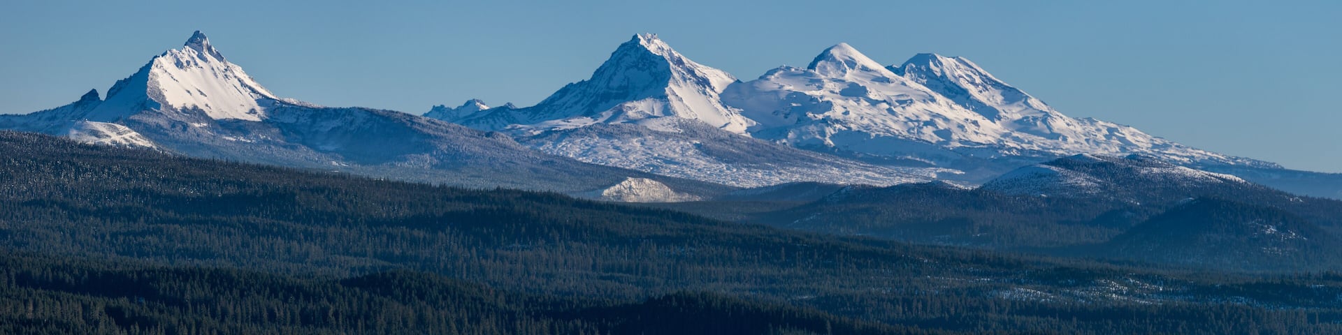 Cascade Mountain Range - Mt Washington, and the Three Sisters in the Oregon Cascades.