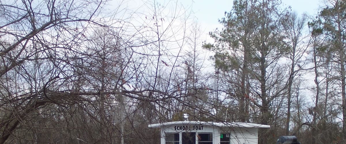 The Sandy Island school ferry, which has been ferrying children from this remote island to public nearby schools for years.