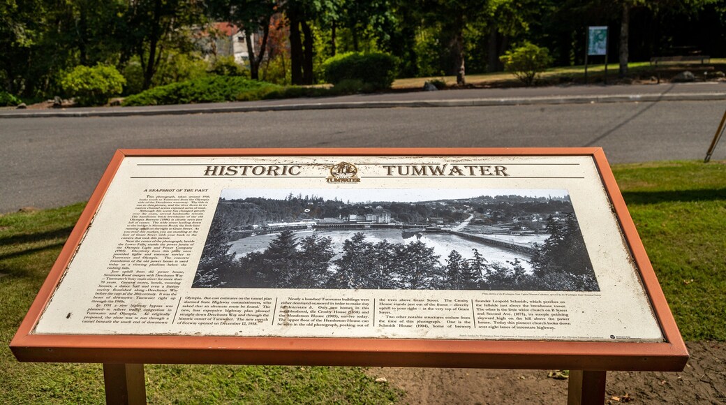 Tumwater showing signage
