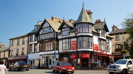 Bowness-on-Windermere which includes street scenes, a small town or village and signage
