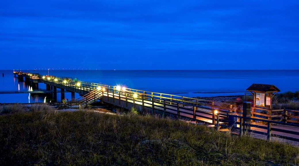 Seebrücke Prerow zur blauen Stunde, Ostsee, Mecklenburg-Vorpommern, Deutschland