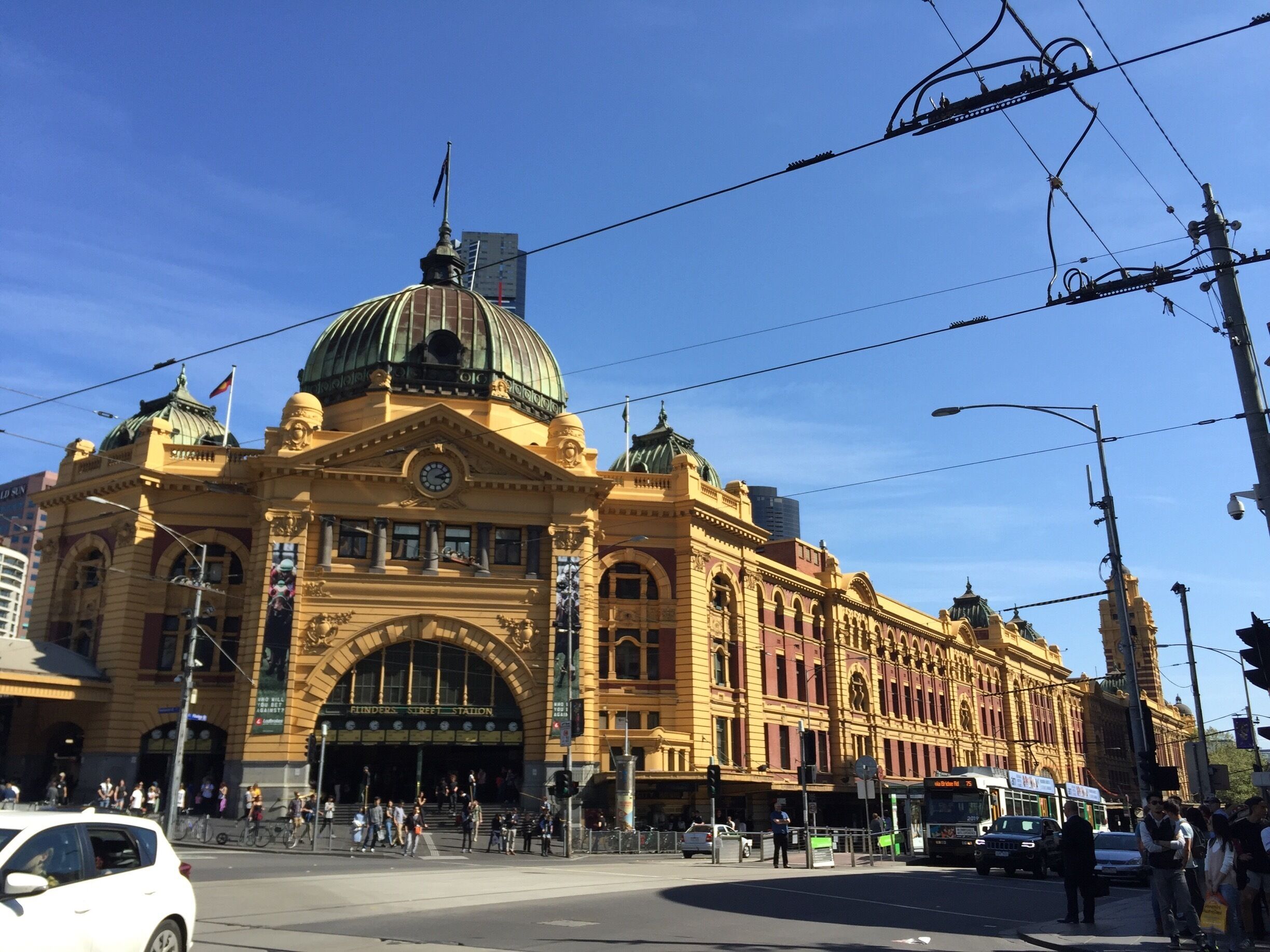 Crossing Flinders Street Station