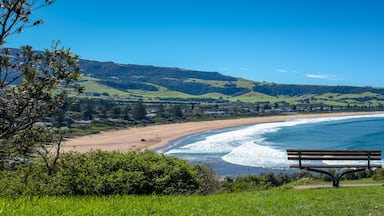A restful bench with a panoramic view of Werri Beach, Gerringong, New South Wales, NSW, Australia, Shutterstock ID 1355323049, Purchase Order: -
