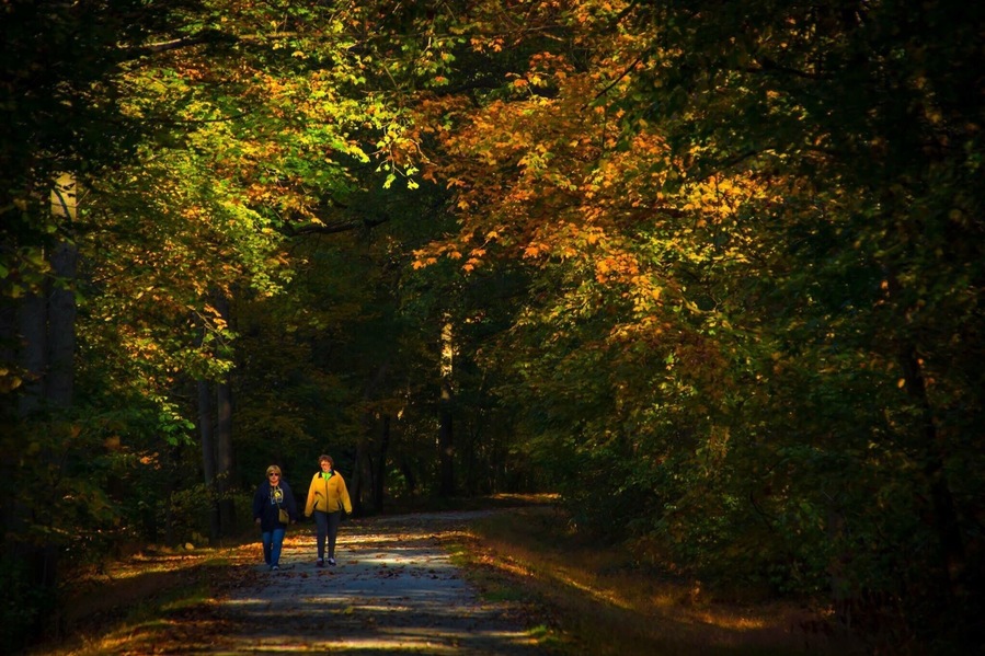 Roaring Run Trail is an easy hike or bike trail along the Kiski River