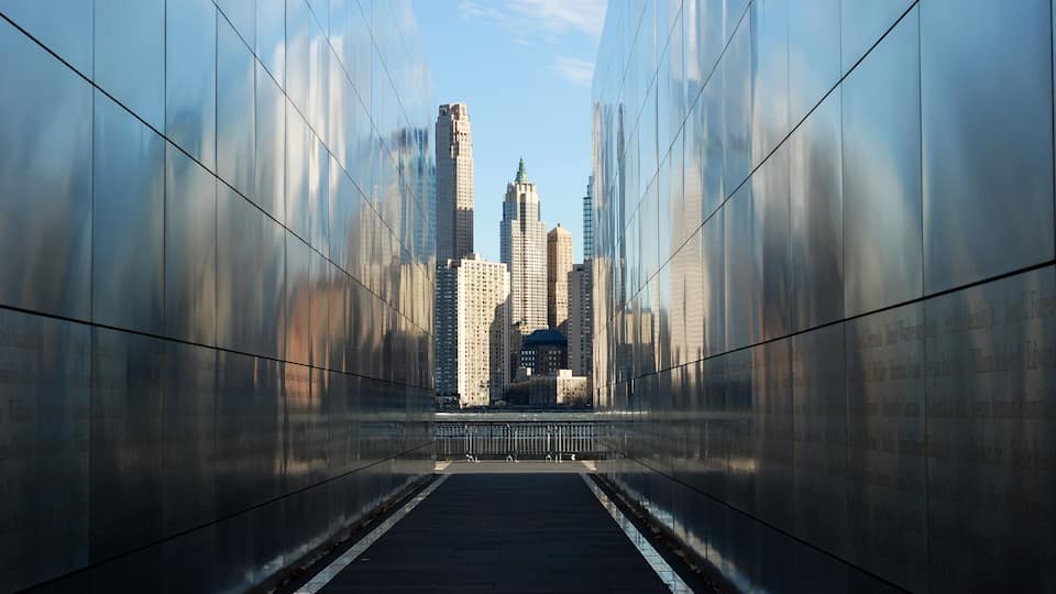 Empty Sky Memorial. December 27, 2015 Liberty State Park, Jersey City, USA. Memorial honors the memory of the people who lost their lives in 9/11 attack. Designers: J. Jamroz and F. Schwartz