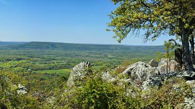 Stouts Point at Petit Jean State Park, Arkansas offering beautiful panoramic view of the Arkansas river valley