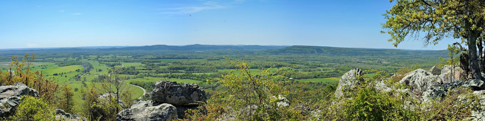 Stouts Point at Petit Jean State Park, Arkansas offering beautiful panoramic view of the Arkansas river valley