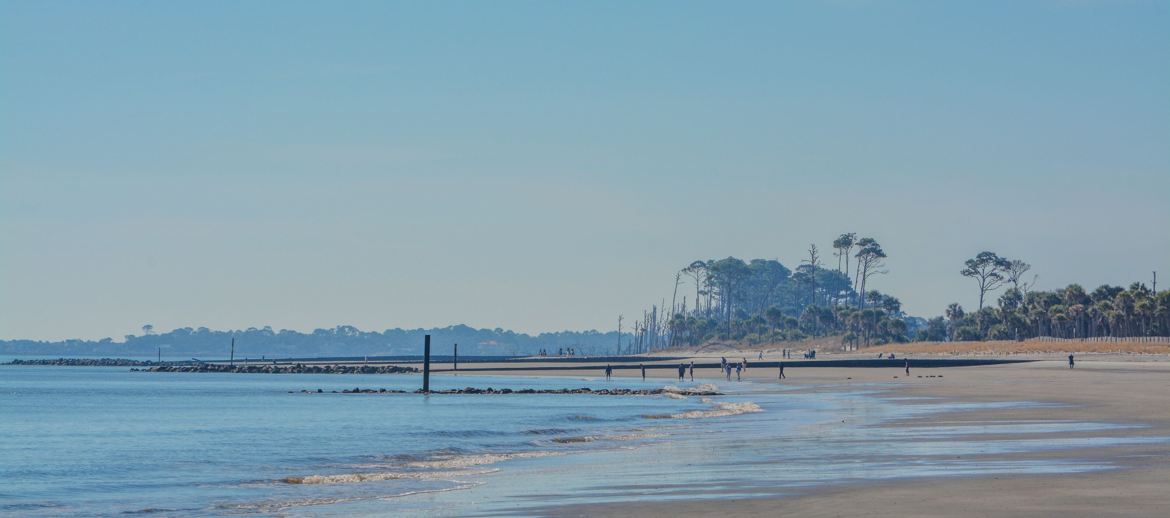 Hunting Island State Park's sandy beach on the Atlantic Ocean, Hunting Island, Beaufort County, South Carolina
