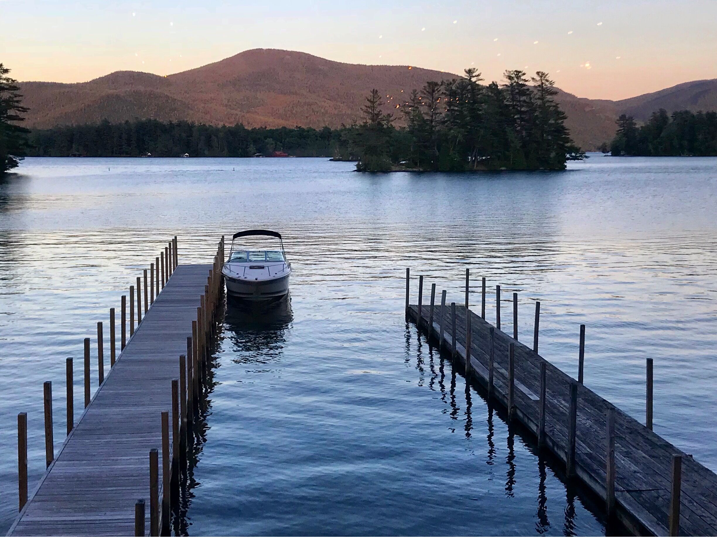 Magic hour over #LakeGeorge in the #adirondacks
