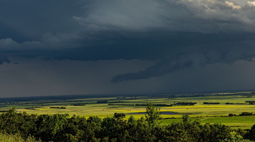 Thunderhead storm clouds building on the prairies of North Dakota