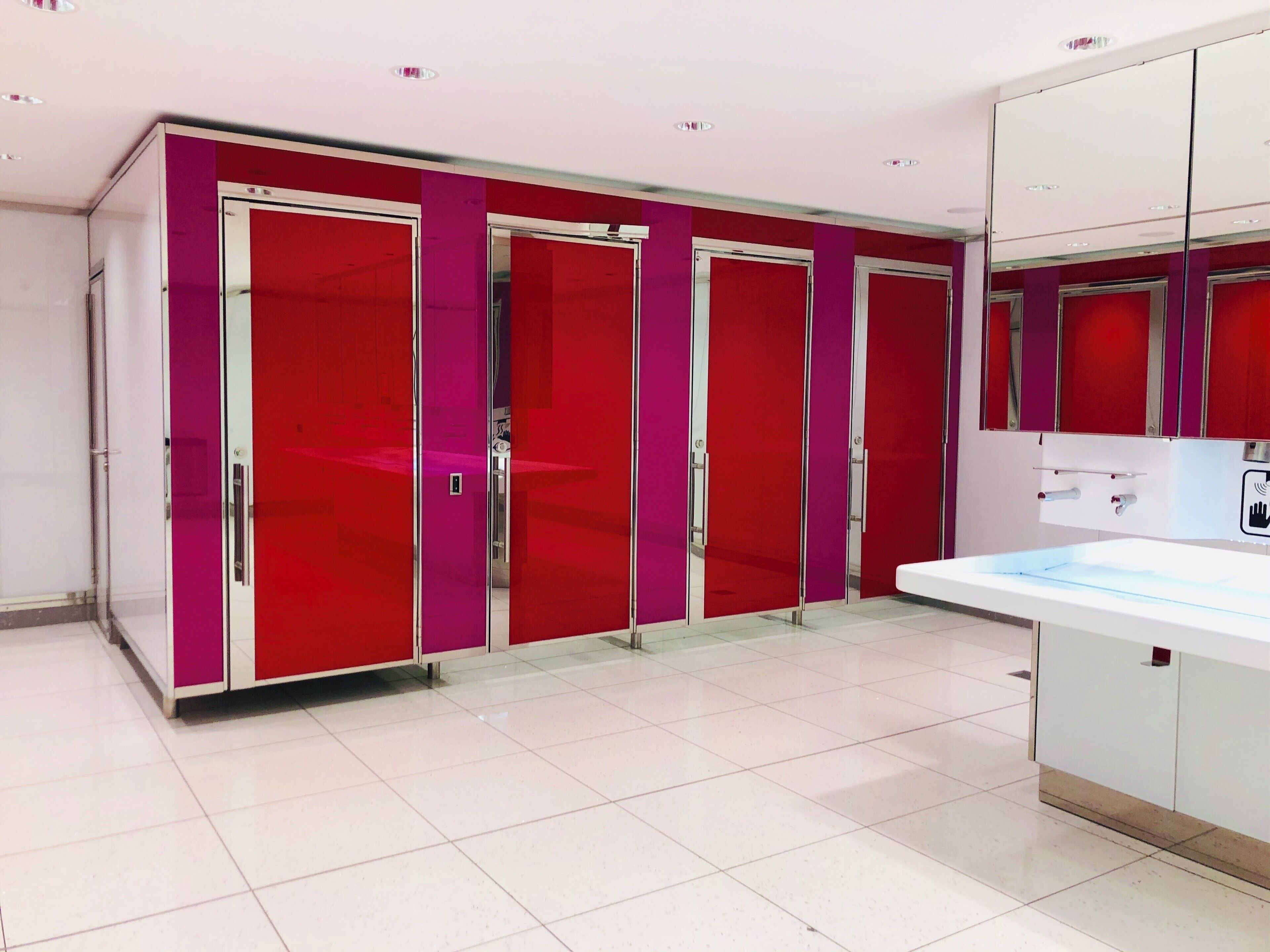 Colorful toilet stalls