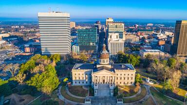Downtown Columbia South Carolina Skyline SC Aerial Panorama