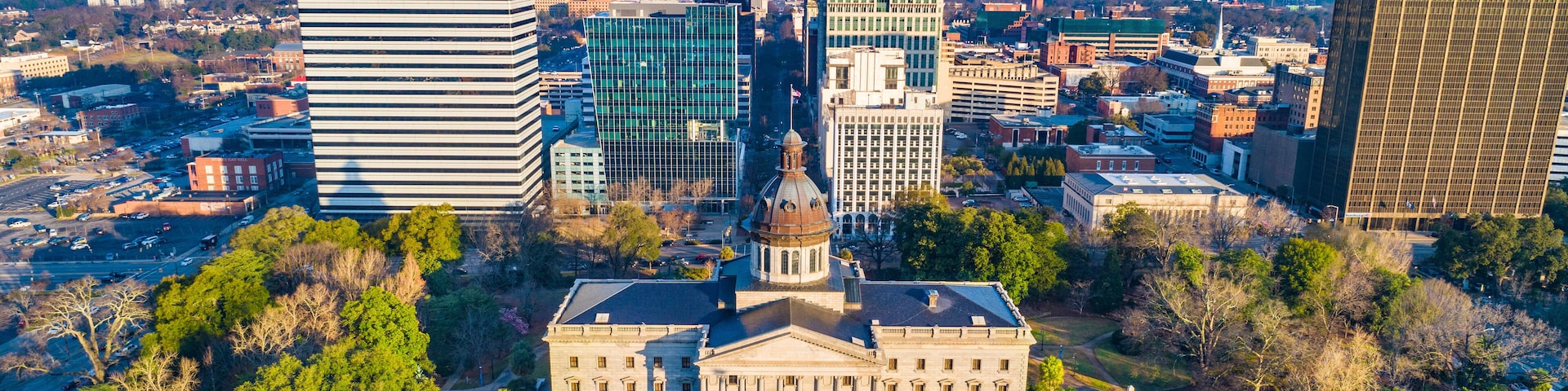 Downtown Columbia South Carolina Skyline SC Aerial Panorama