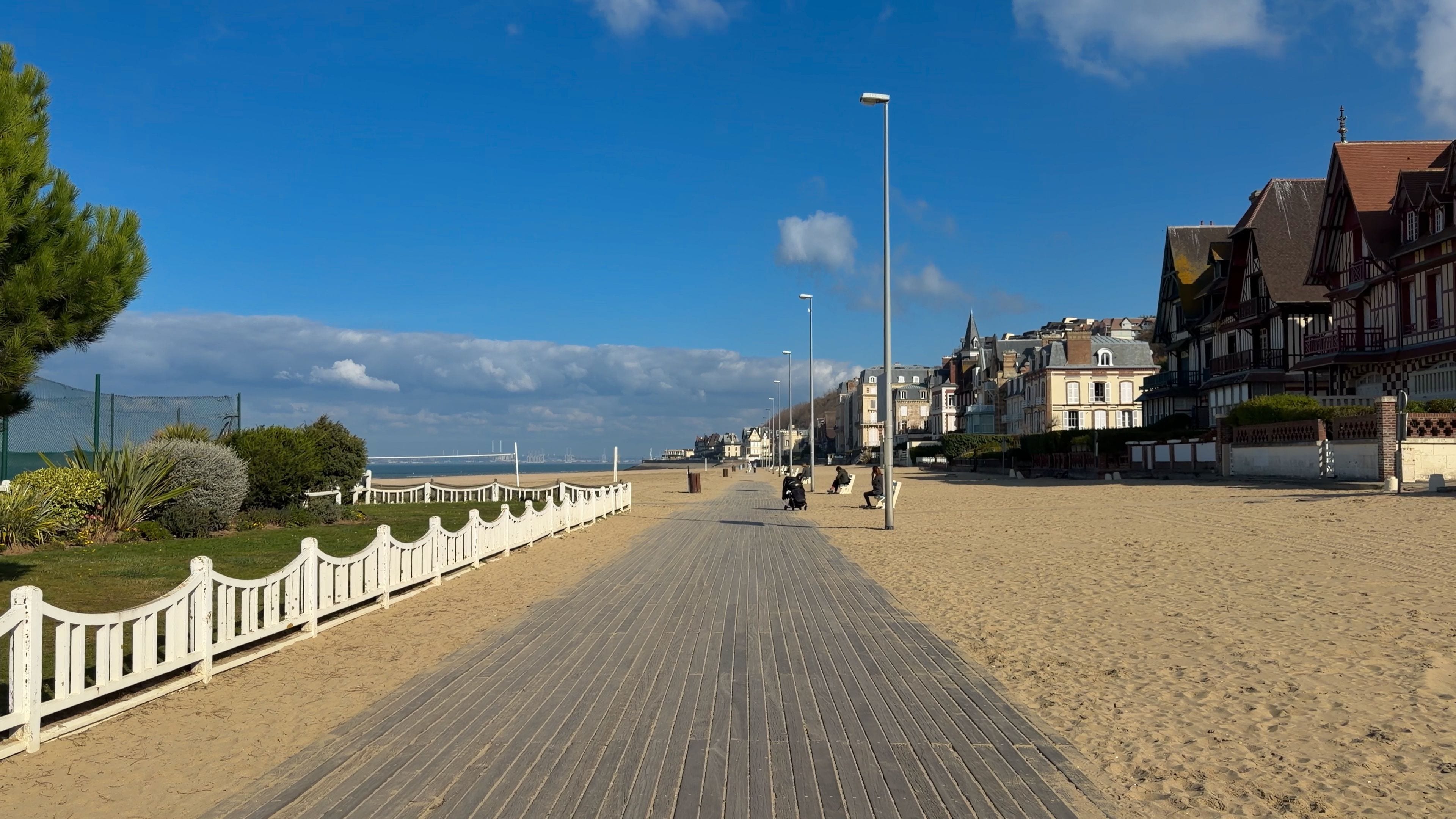 Seaside resort on the English Channel coast of Trouville-sur-Mer, Normandy, France, October 20, 2025