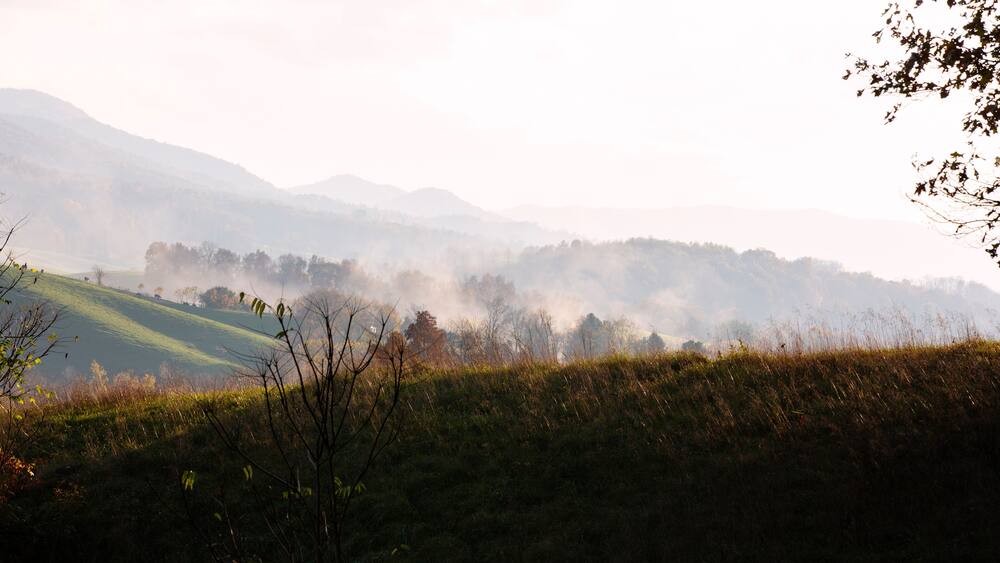 Misty mountains in Appalachia, Chilhowie, Virginia