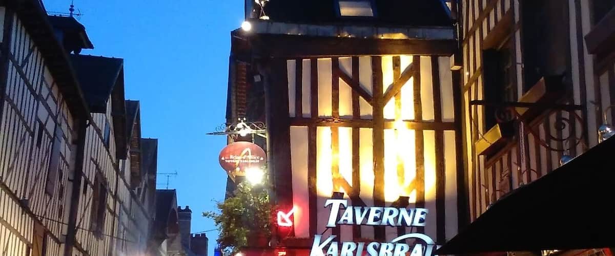 The beautiful mediaeval town of Troyes at night
