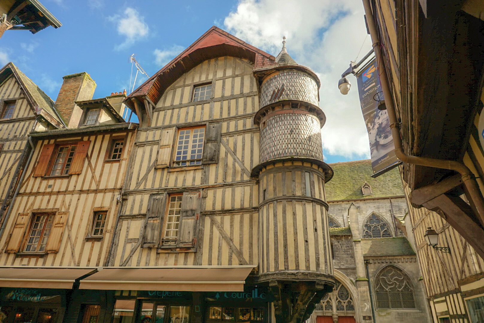 House with small tower in Troyes