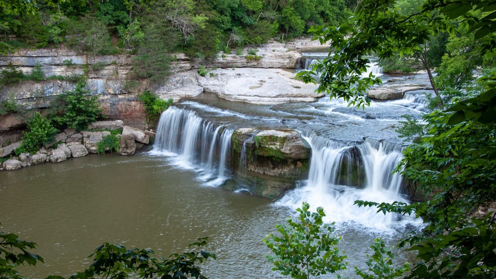 waterfall in forest in Indiana - Jennings Township, IN - Upper Cataract Falls