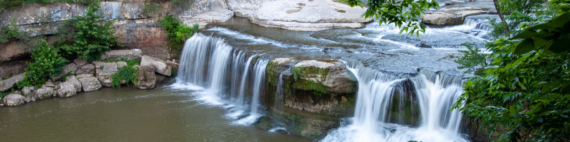 waterfall in forest in Indiana - Jennings Township, IN - Upper Cataract Falls