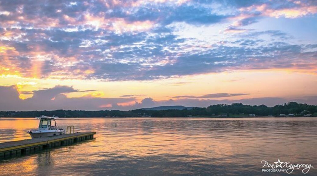 Lake Hickory during sunset near Oxford Dam view.