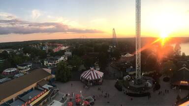 sunset view from atop the big wheel, worth the wait.
