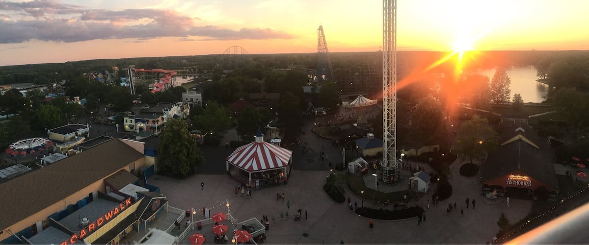sunset view from atop the big wheel, worth the wait.
