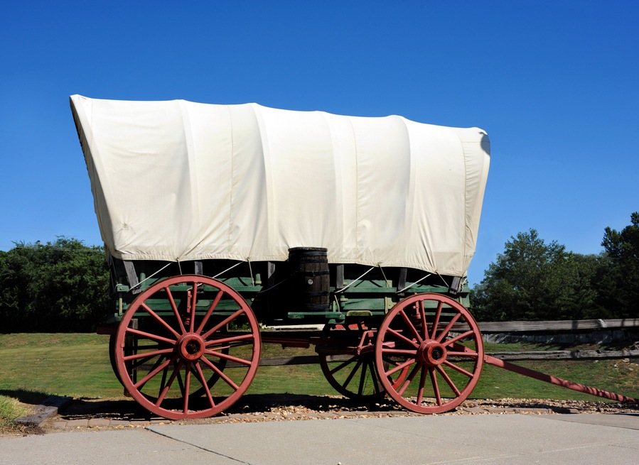 Covered Wagon Displayed in Council Grove