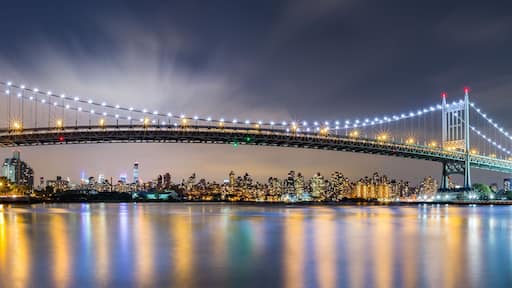 Triboro Bridge panorama at night
