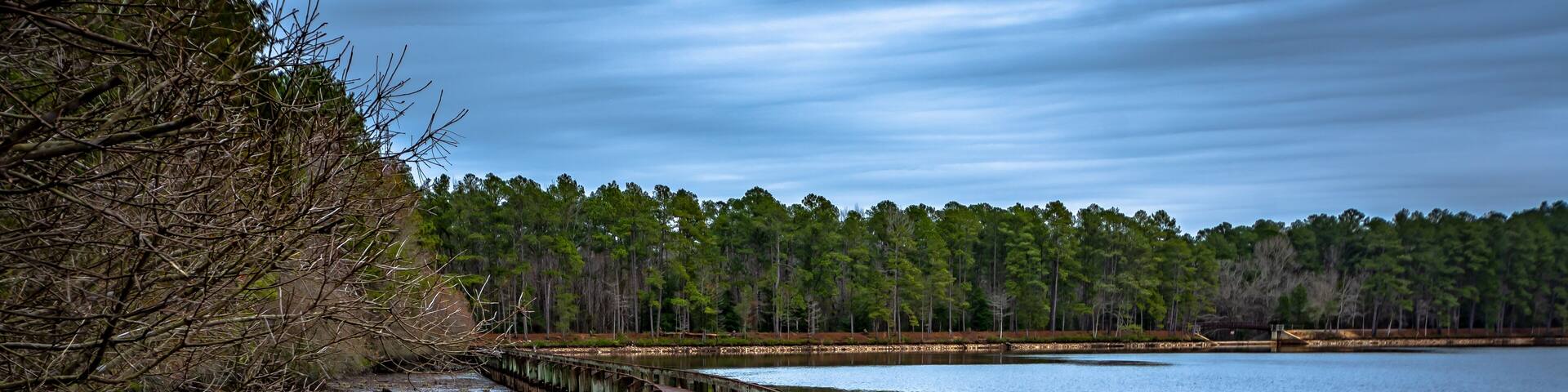 Wooden boardwalk in Cheraw State Park,South Carolina,USA.