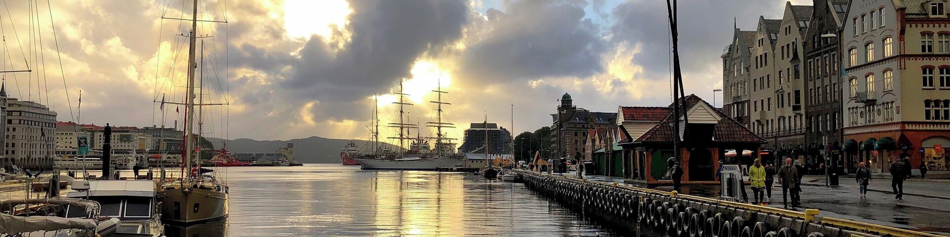 Bergen is a city on Norway’s southwestern coast surrounded by mountains and fjords. Bryggen, a UNESCO site on the right, features colourful wooden houses on the old wharf. The waterfront in the evening after a day of rain. (June 2019)
#OnTheRoad #History
