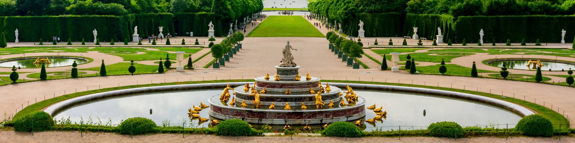Latona fountain and Versailles park landscape, Paris suburbs, France