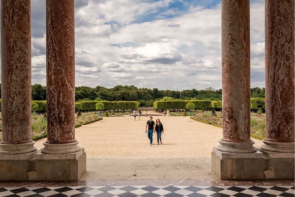 Wonderfull view of the garden from the colonnade of the grand trianon palace