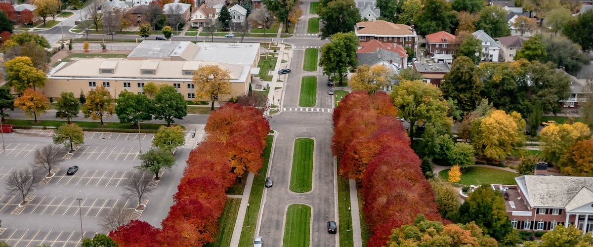 Autumnal View from Nebraska Capitol dome, Lincoln