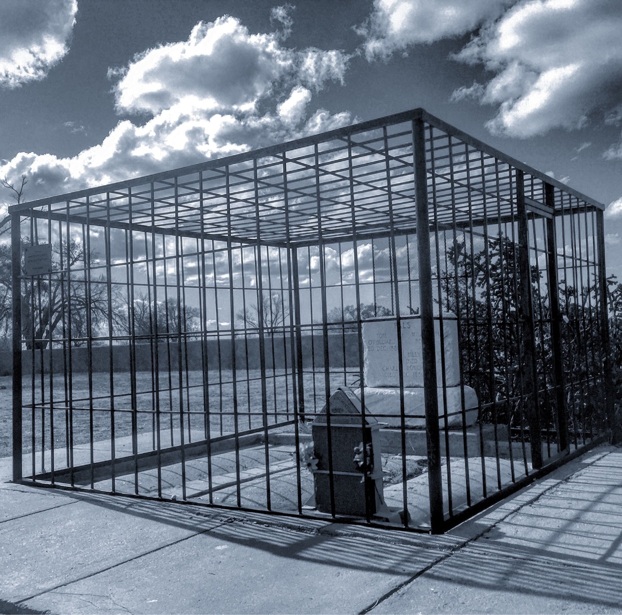 East and South of Fort Sumner, you will find the infamous Billy the Kid's grave site. It is in a cage and then bolted to the ground in another cage to keep people from stealing his tombstone, which has been stolen a few times they say. 