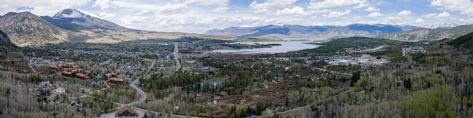 Aerial view of the landscape along Rainbow Lake Trail