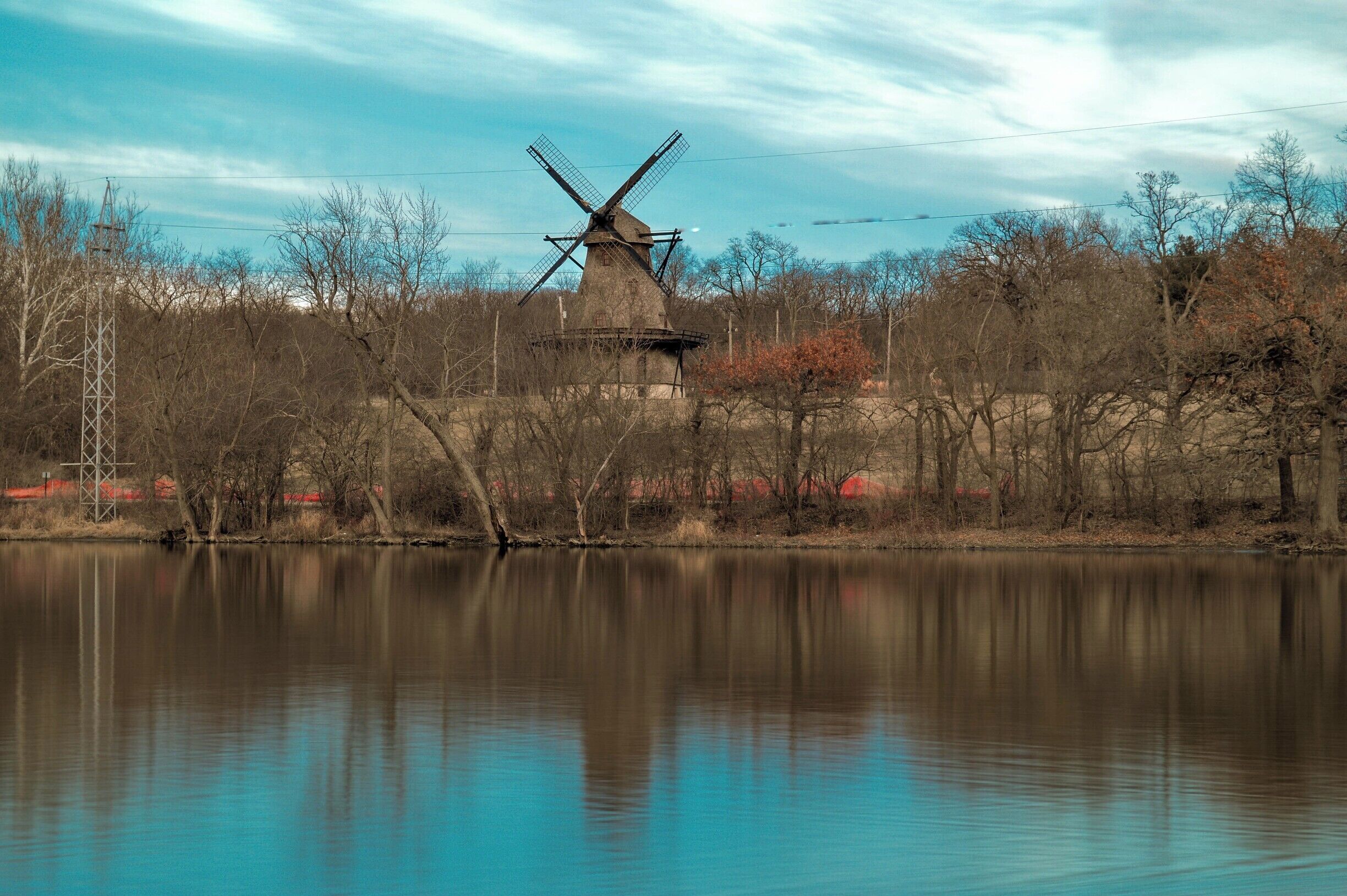 Windmill on the Fox River in Geneva Il