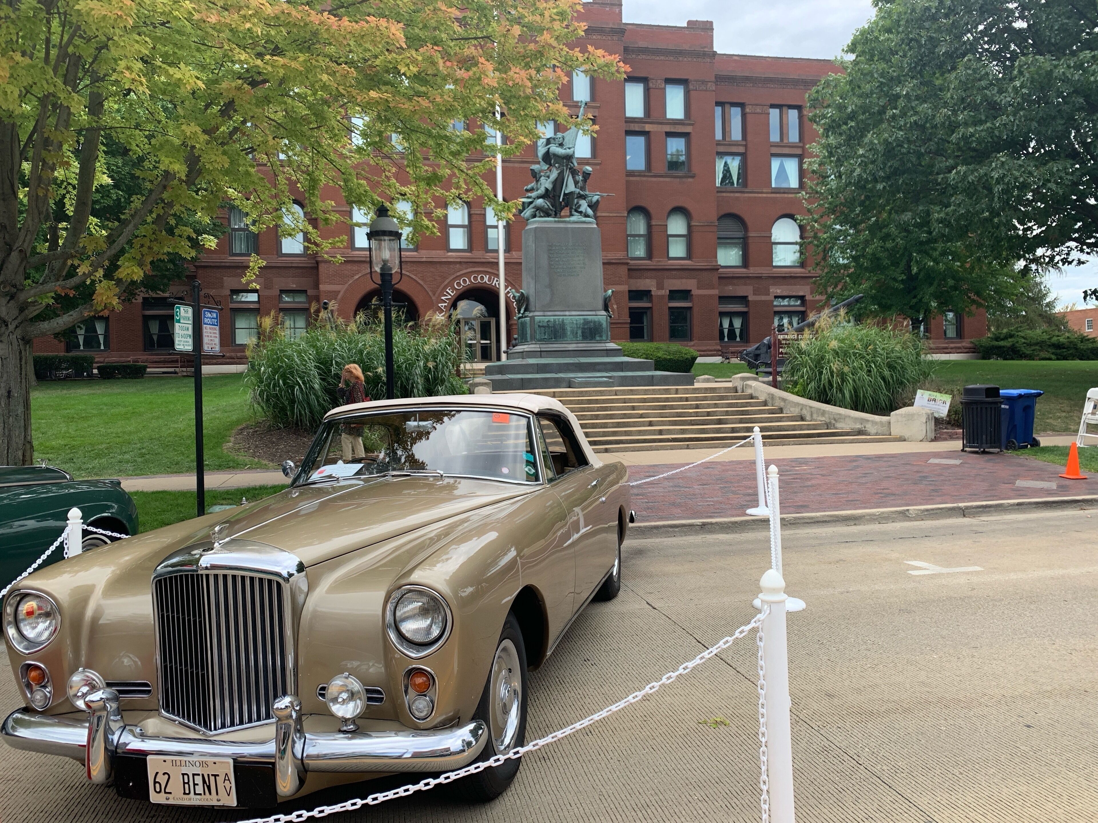 John F. Kennedy gave a speech here outside the Kane County Courthouse In 1960. By chance during my visit a car show was in full swing, this 1962 Bentley definitely bringing that era to life.