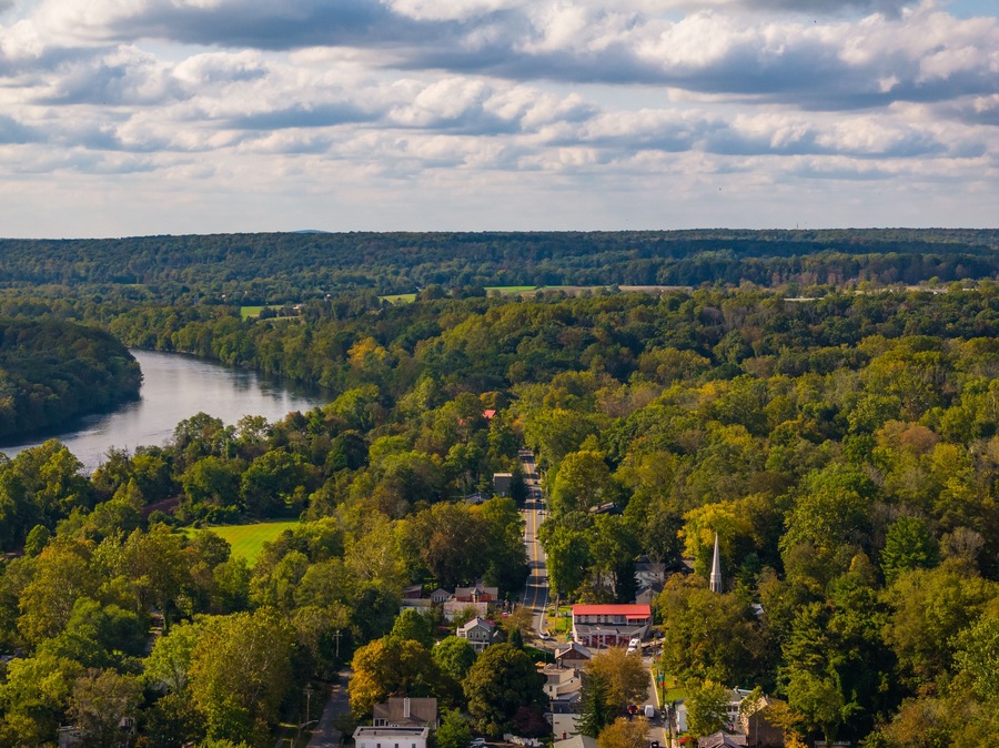 Stockton NJ from an aerial view