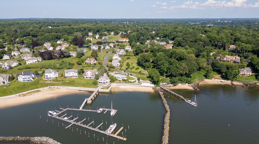 Glen Cove NY Waterfront Real Estate Sought After Beach Community Drone Photos Luxury Homes Coastal Living