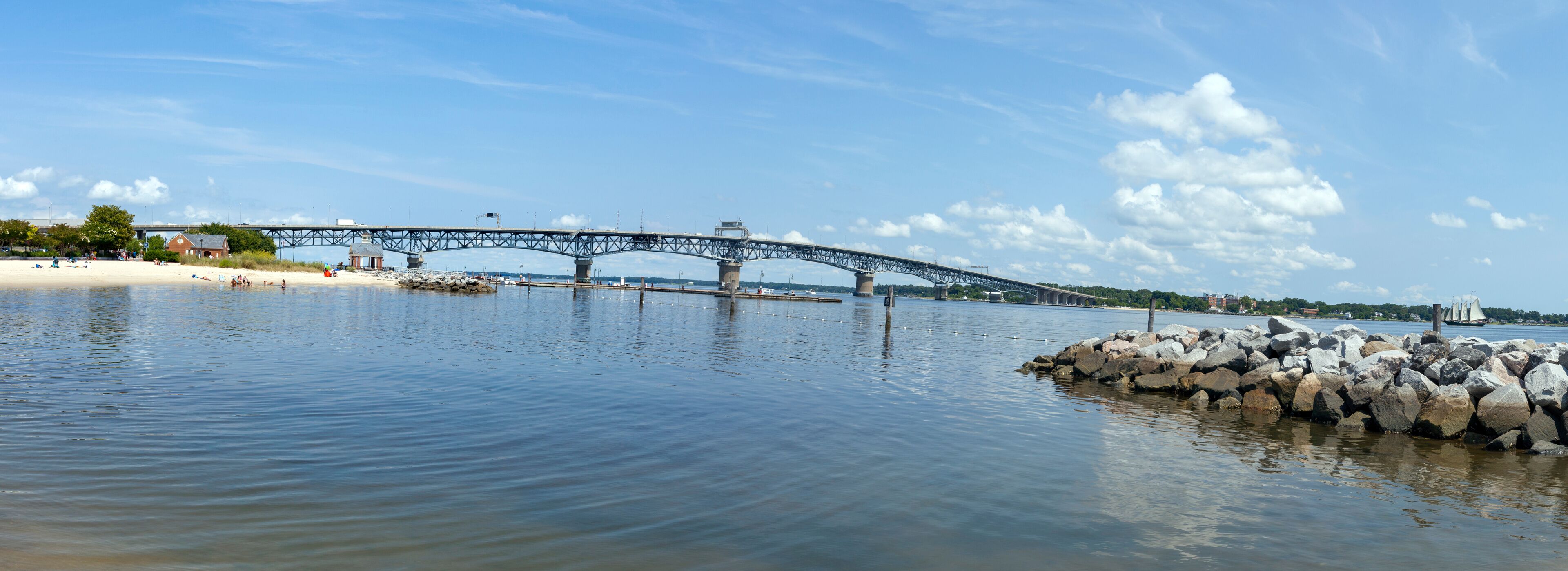 The George P. Coleman Memorial Bridge (known locally as simply the Coleman Bridge) is a double swing bridge that spans the York River between Yorktown and Gloucester Point, Virginia.
