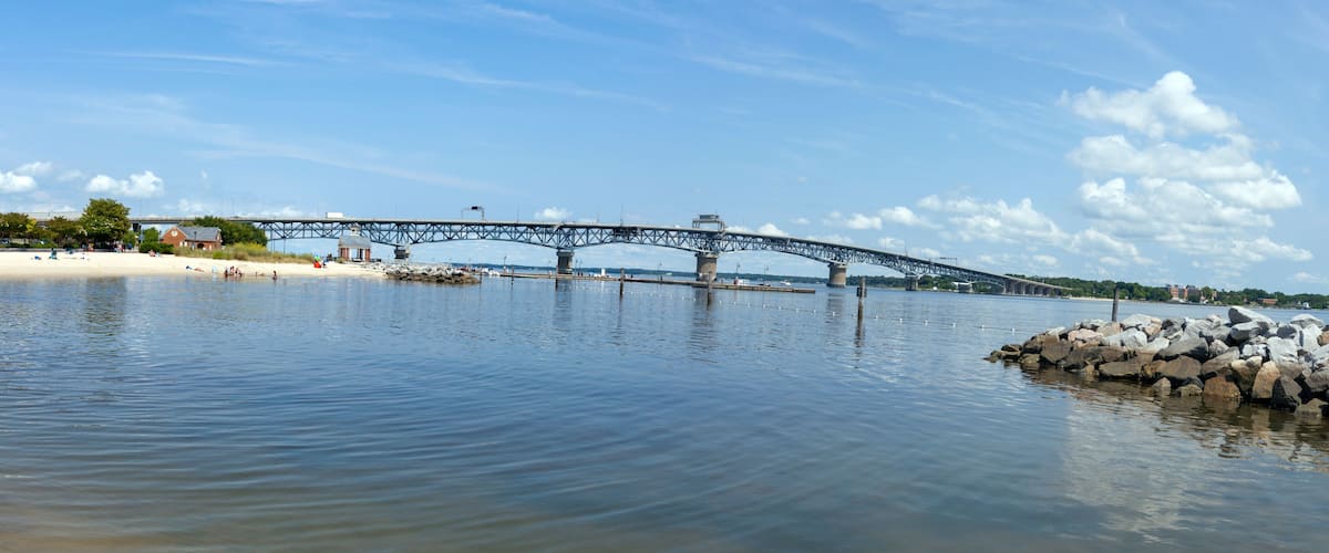 The George P. Coleman Memorial Bridge (known locally as simply the Coleman Bridge) is a double swing bridge that spans the York River between Yorktown and Gloucester Point, Virginia.