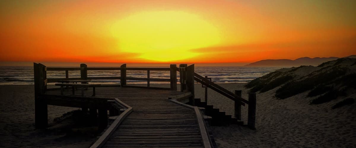 Boardwalk out to the dunes. The sunset was perfect tonight.