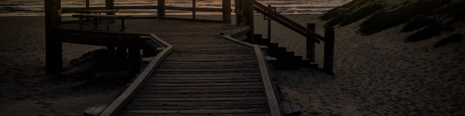 Boardwalk out to the dunes. The sunset was perfect tonight.