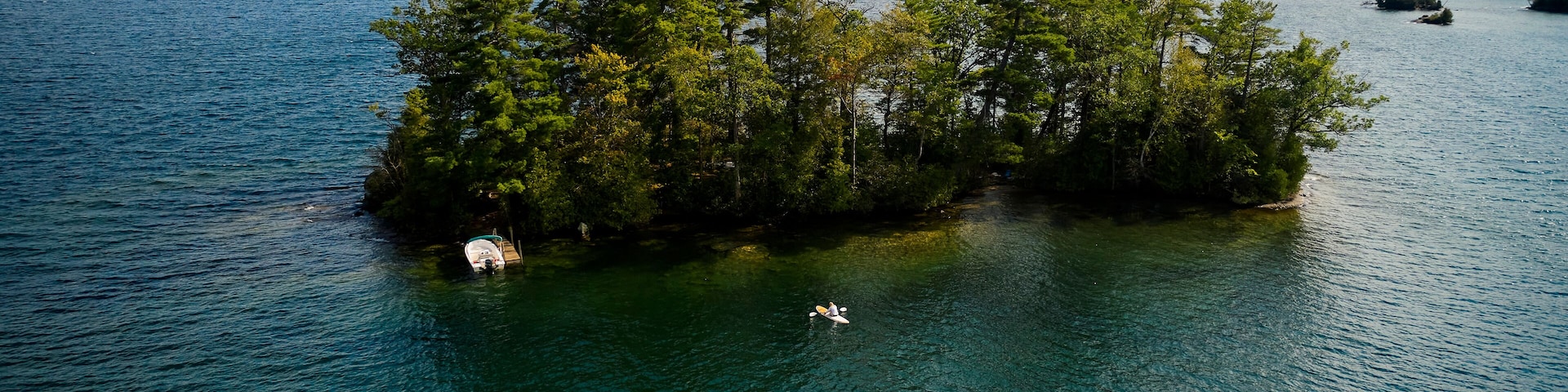 USA, New York State, Hague, Flirtation Island at Lake George