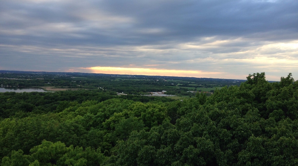 Climb to the top of the Powder Hill observation tower overlook the town.